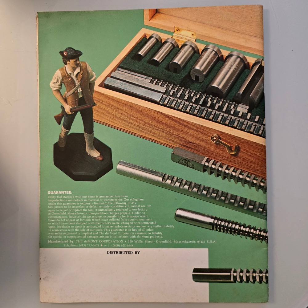 Vintage Minute Man Stock Broaches Catalog D duMont Corp Greenfield MA Industrial